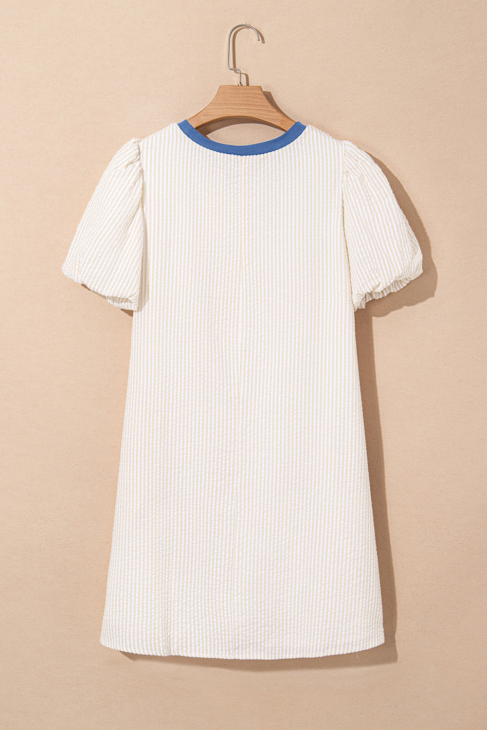 Stripe Contrast Seersucker T-Shirt Dress