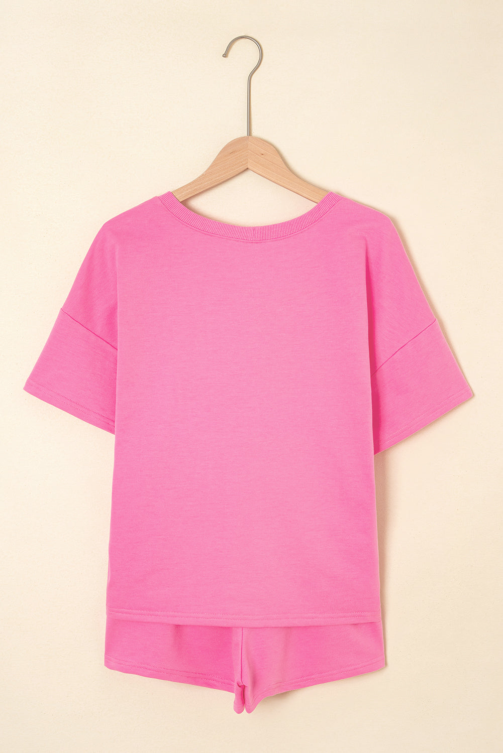 Patchwork V-Neck Tee and Shorts Set