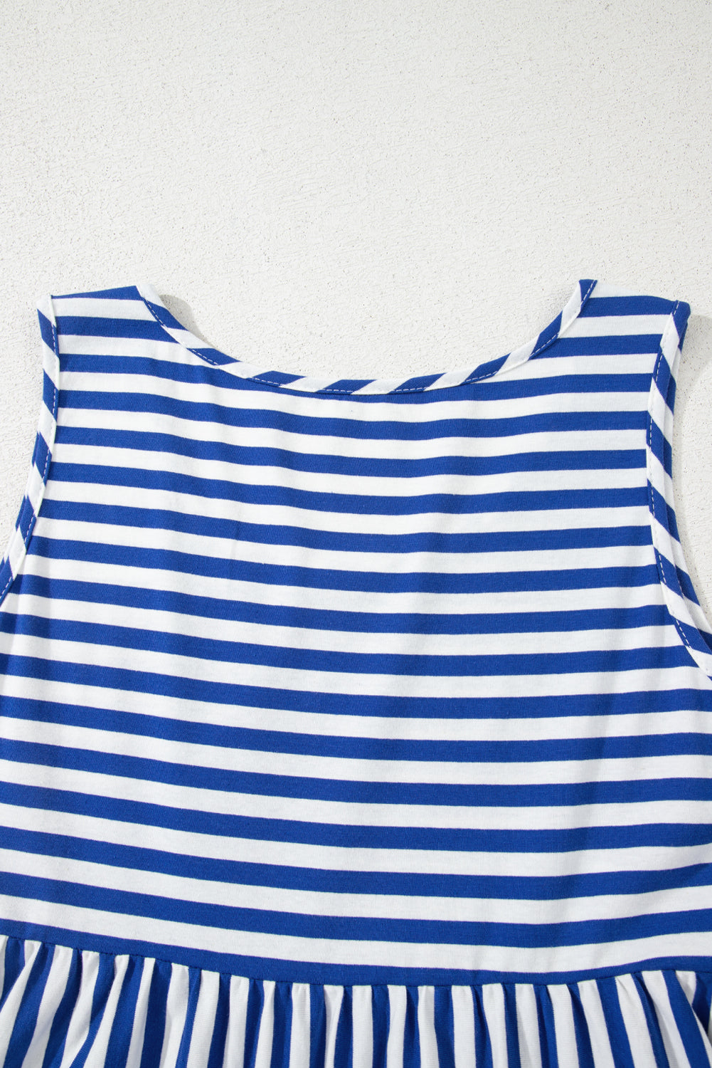 Stripe Sleeveless Tiered Mini Dress