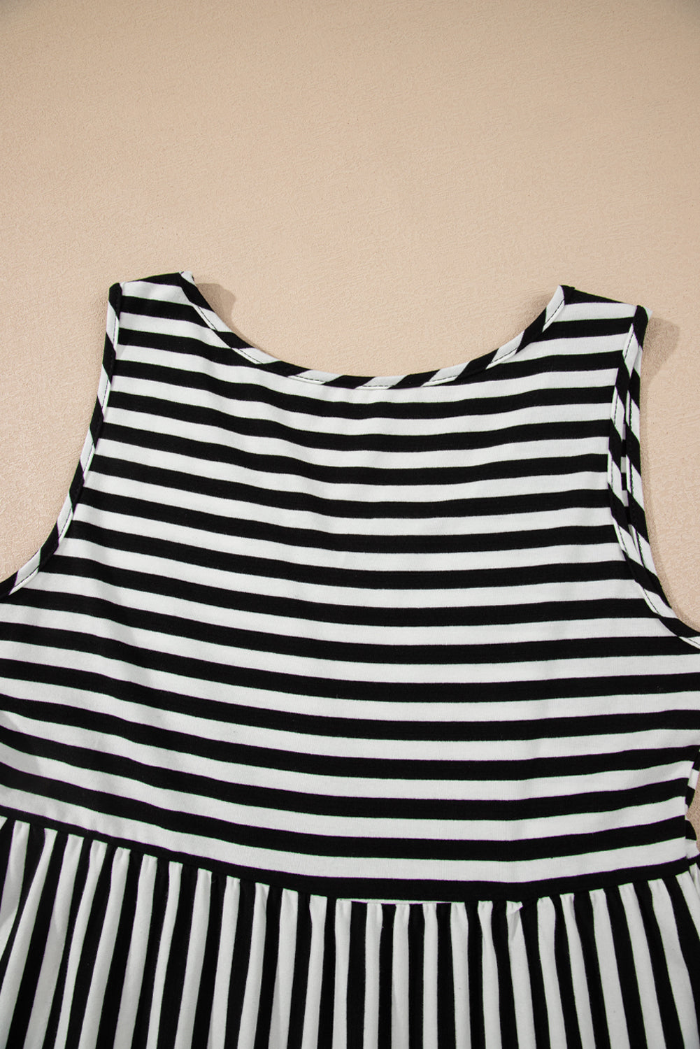 Stripe Sleeveless Tiered Mini Dress