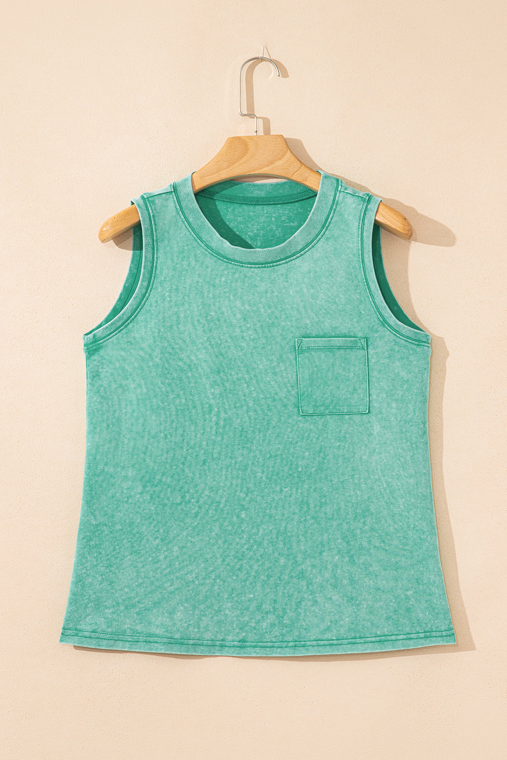 Mineral Wash Chest Pocket Tank Top