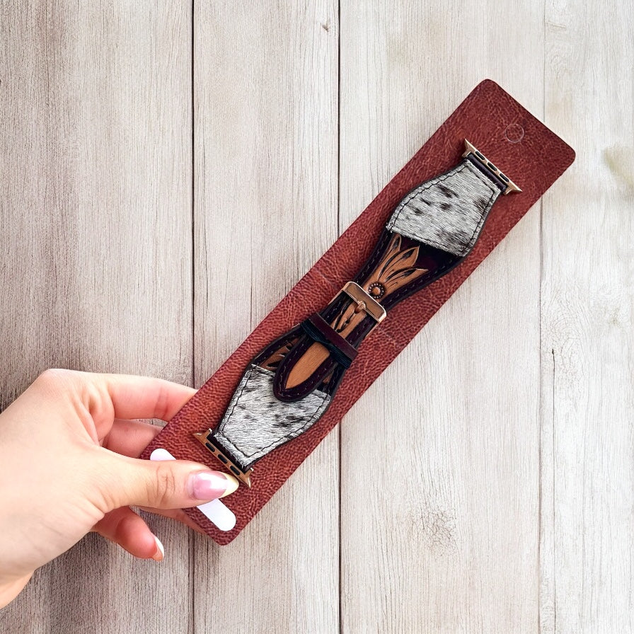 45mm cowhide & tooled Apple Watch band