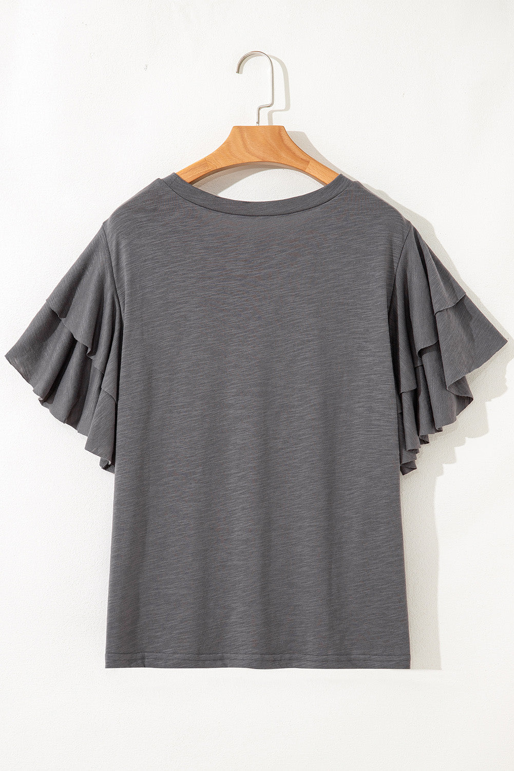 Plus Size Double Ruffle Short Sleeve Top