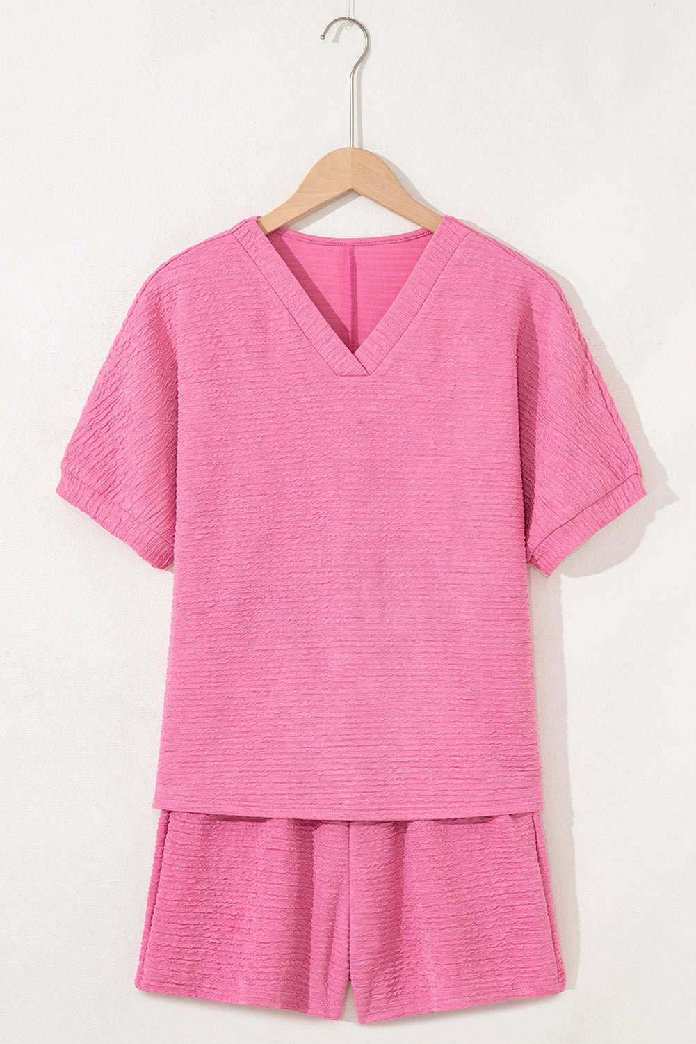 Textured T-Shirt and Shorts Set