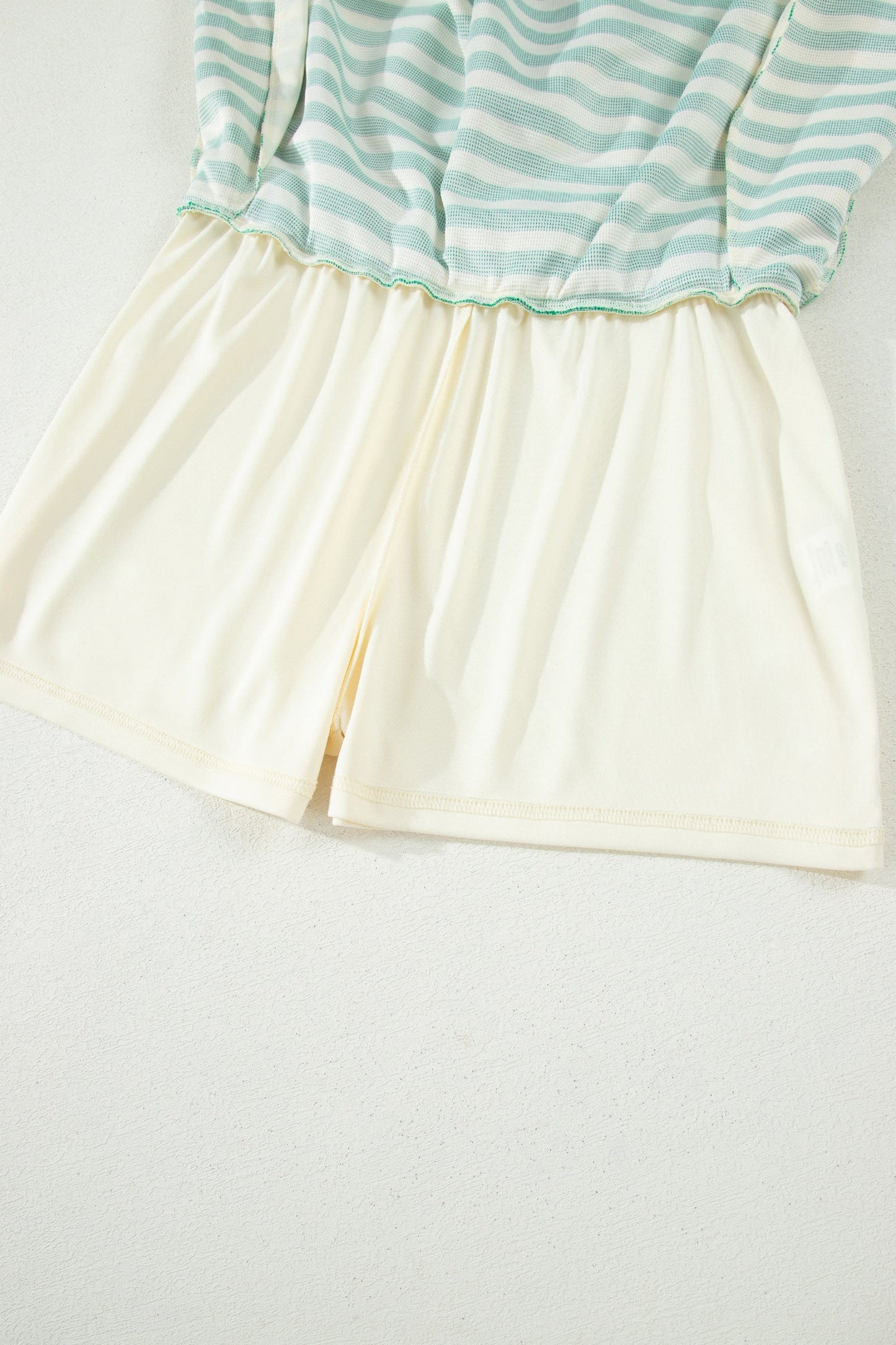 Stripe Textured Zip Collar Top & Skort Set