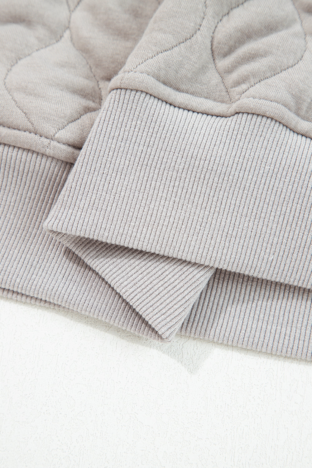 Plus Size Solid Quilted Quarter Zip Hoodie