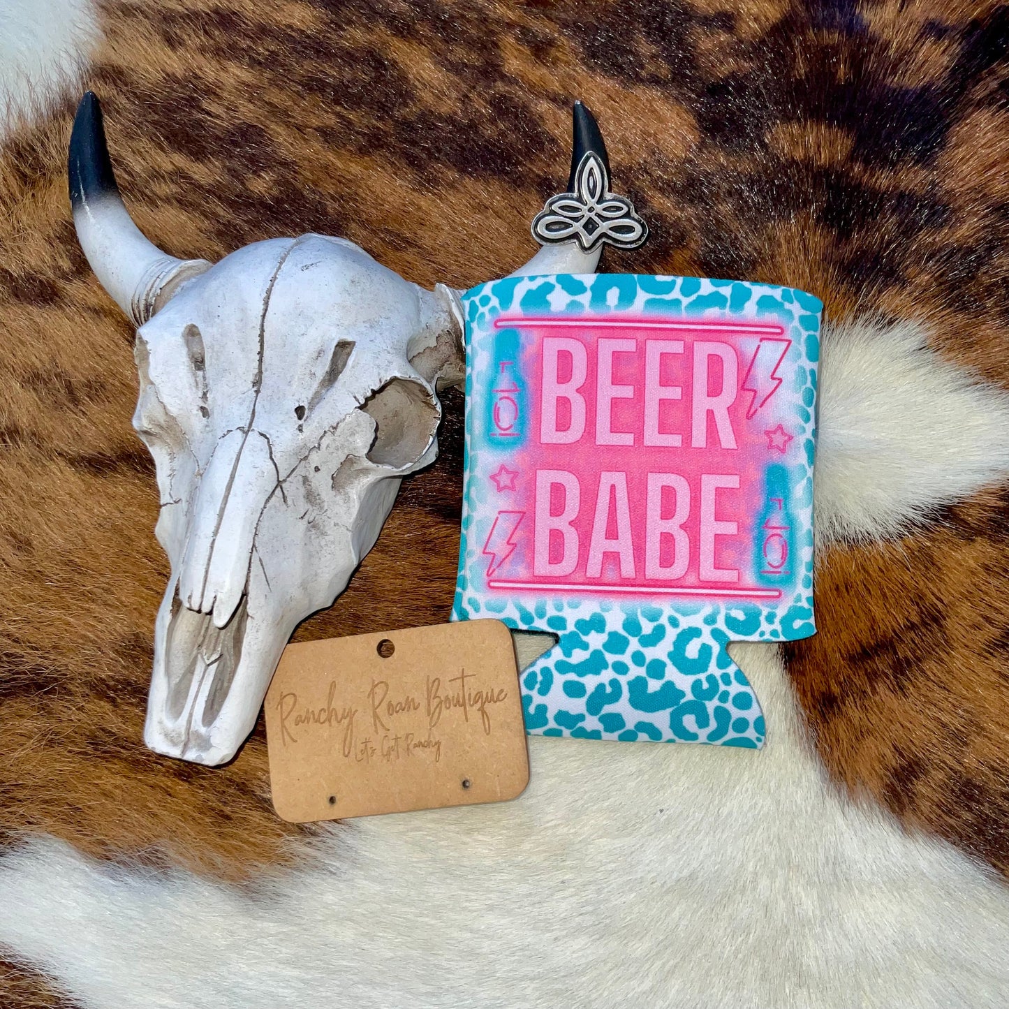 Beer Babe Fringe Can Cooler Western Koozie