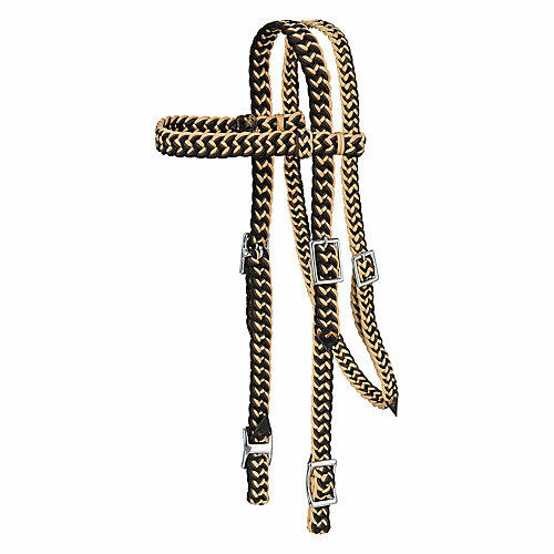 Tough 1 Braided Nylon Browband Headstall – Durable Western Headstall in 2 Color Options