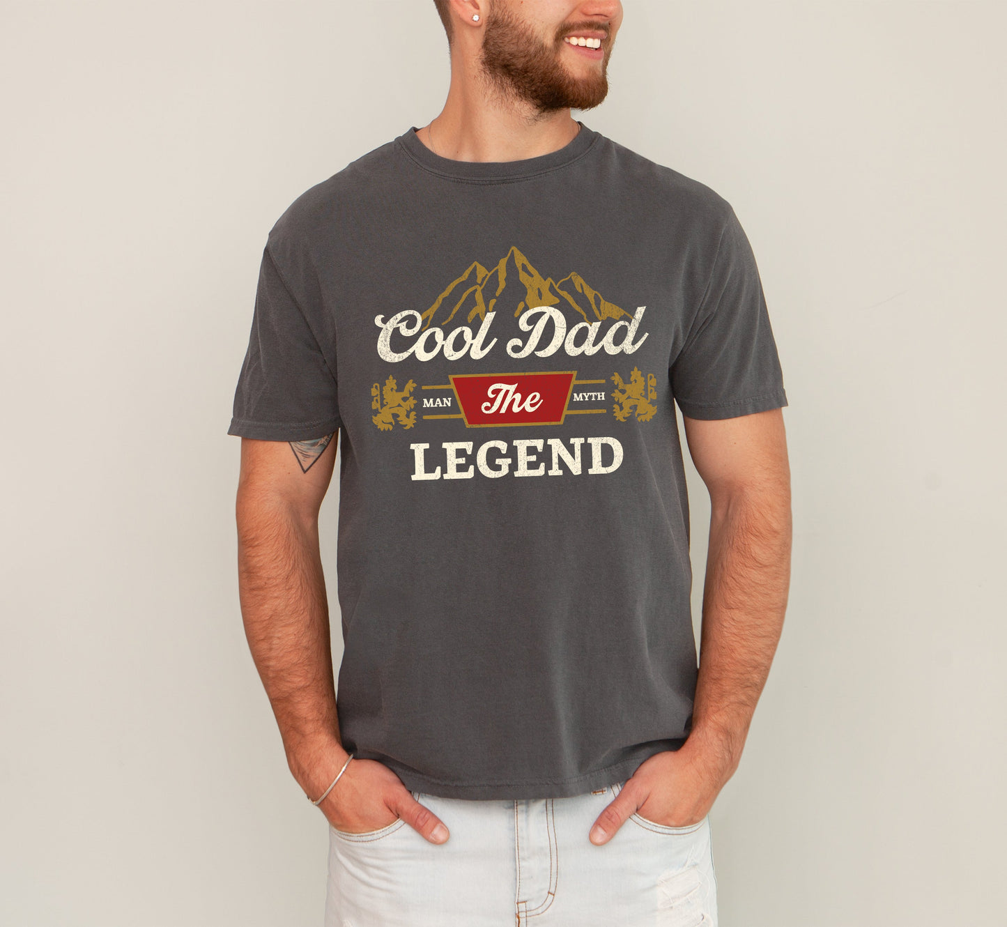 Cool Dad, The Man, The Myth, The Legend, Beer, Father's Day, Father Tshirt Comfort Colors T-Shirt