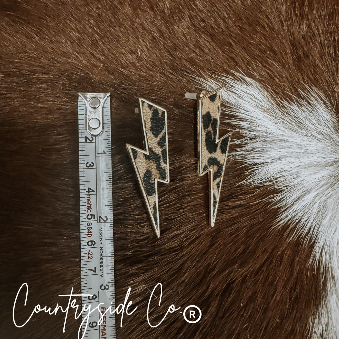 Leopard Bolt Earrings
