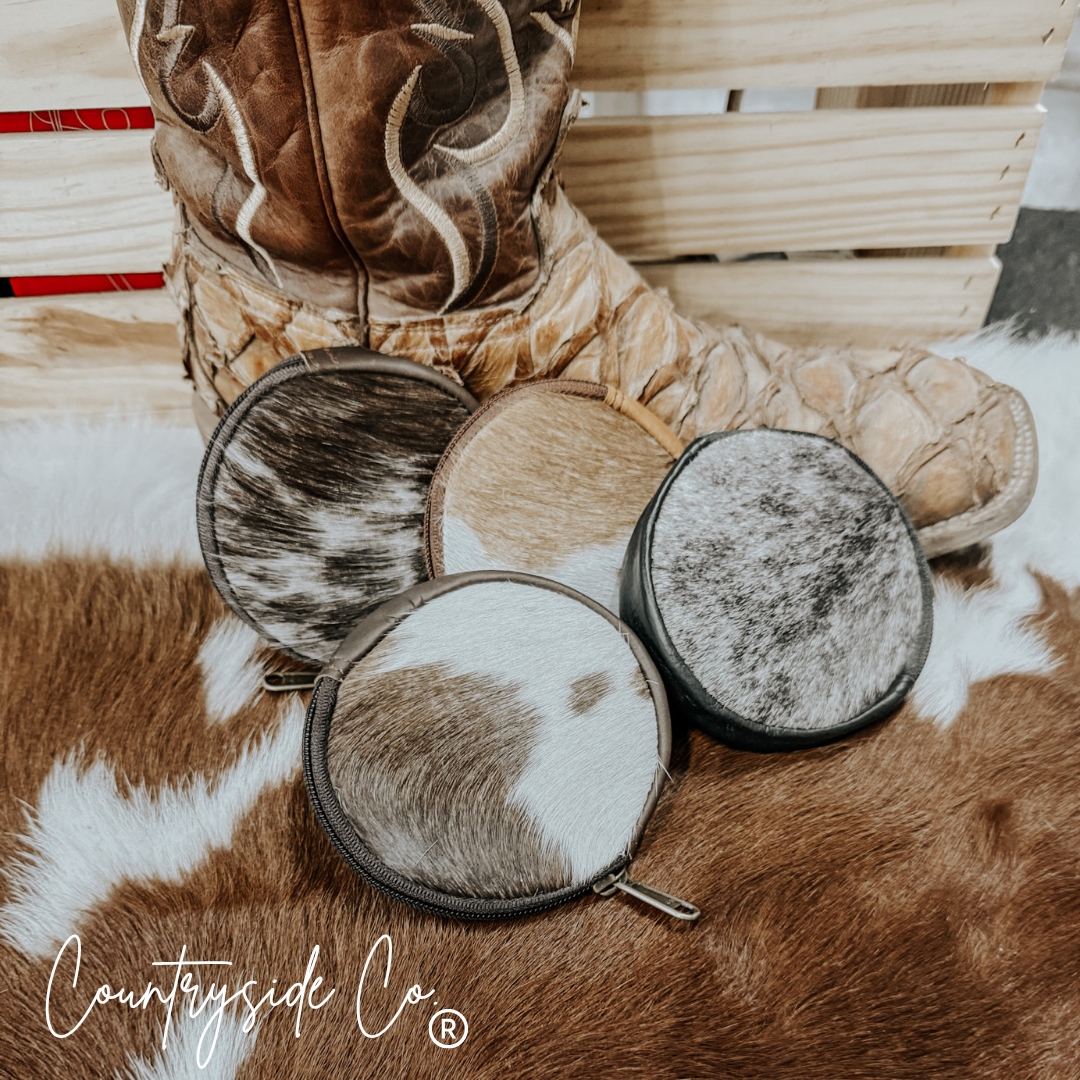 Cowhide Circle Pouch