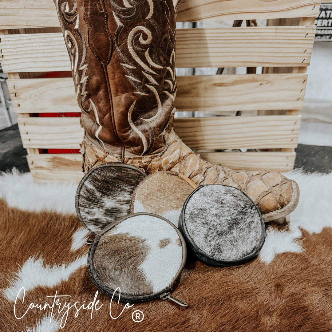 Cowhide Circle Pouch