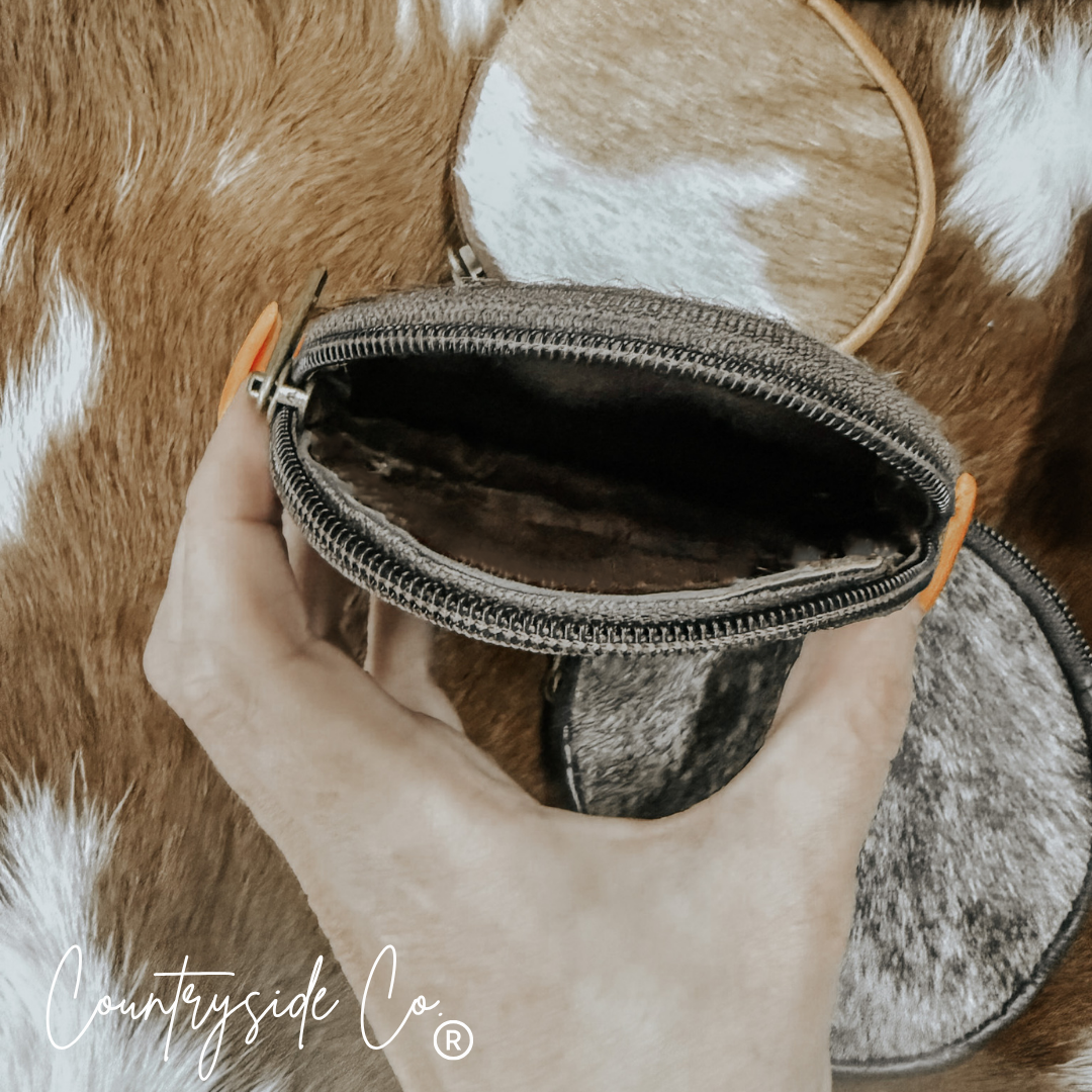 Cowhide Circle Pouch