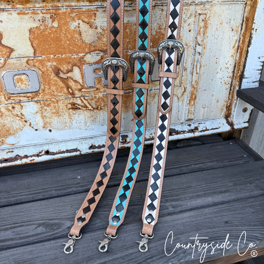 Wild West Leather Checkered Purse Strap