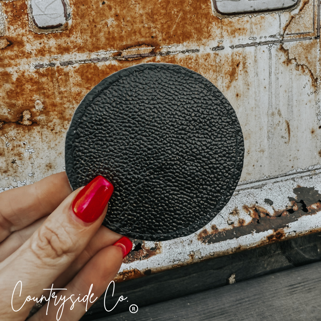 Handmade Cowhide Coaster Set by Countryside Co.