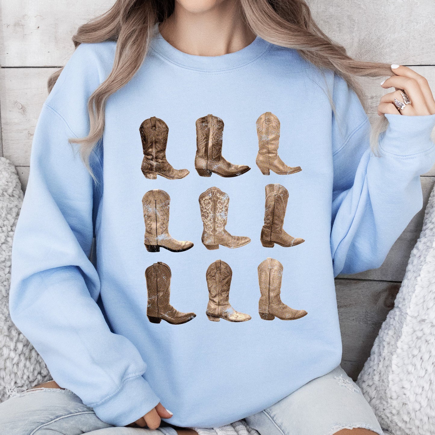 Cowboy Boots, Western, Retro, Vintage, Country, Sweatshirt