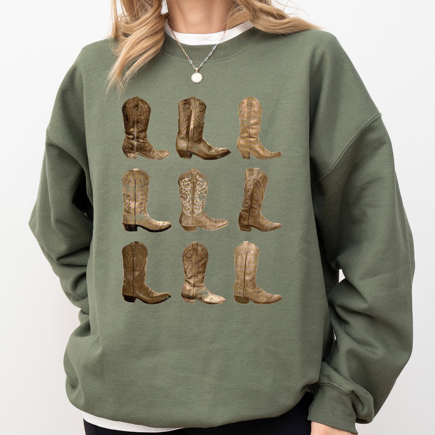 Cowboy Boots, Western, Retro, Vintage, Country, Sweatshirt