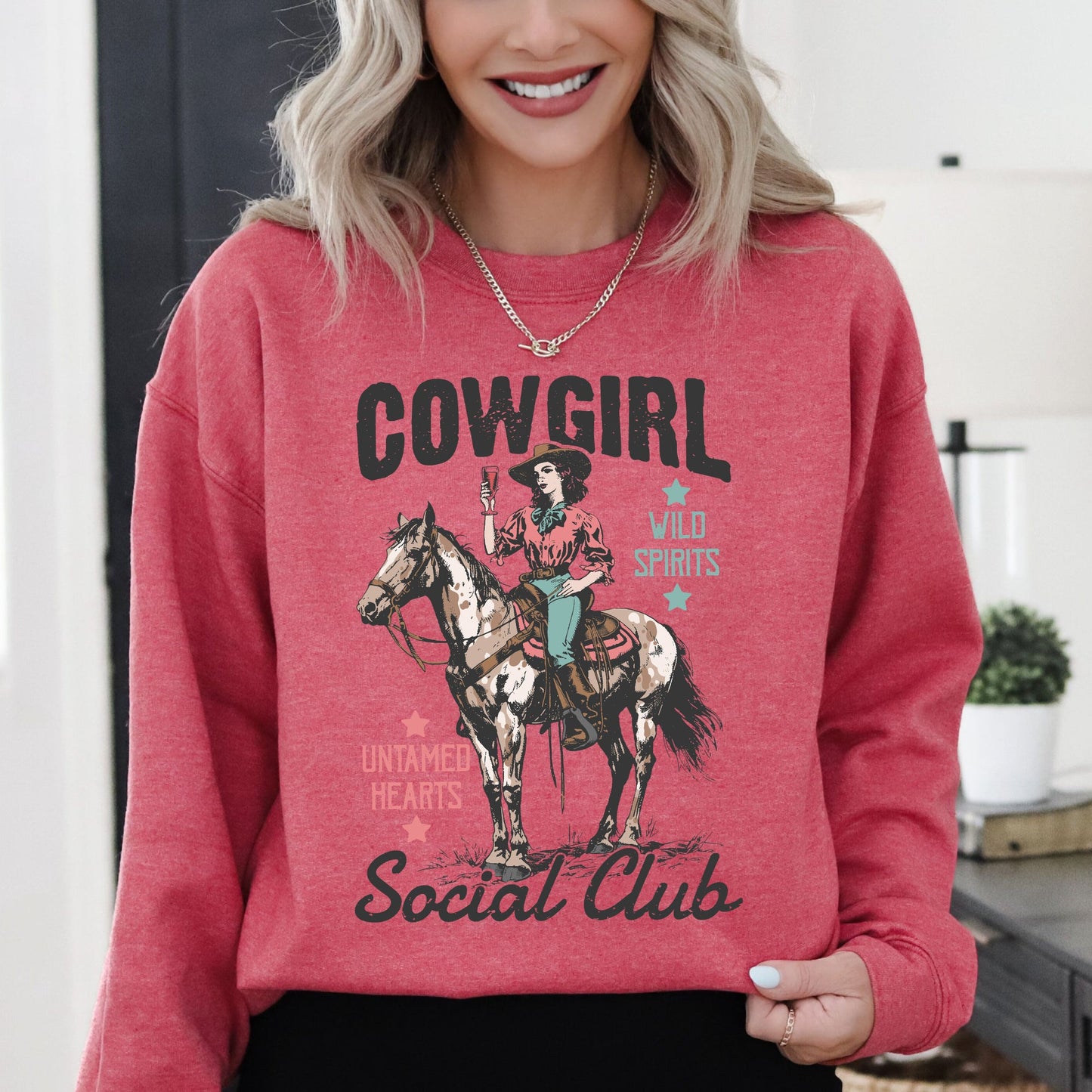 Cowgirl Social Club, Western, Country, Horse Sweatshirt