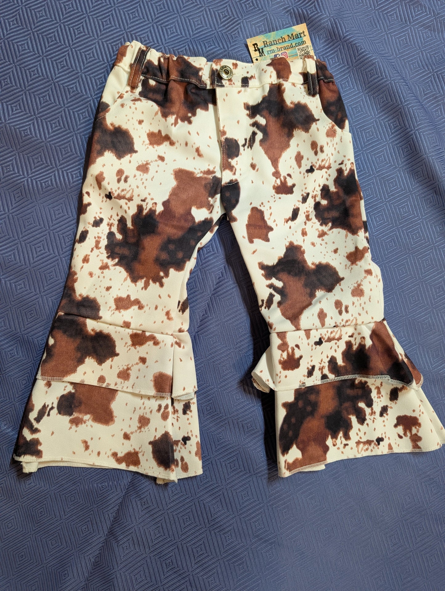 Toddler Cow print Bell Bottom Pants