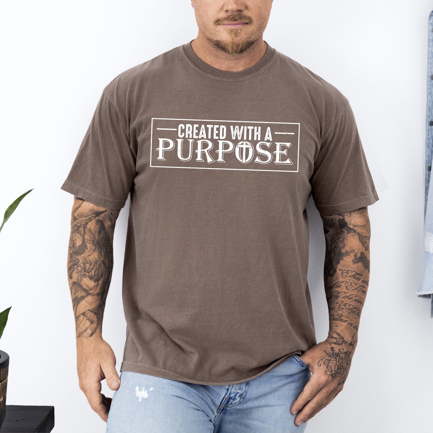 Created With A Purpose, Faith, Christian, Jesus, Gospel, Religious Tshirt Comfort Colors T-Shirt