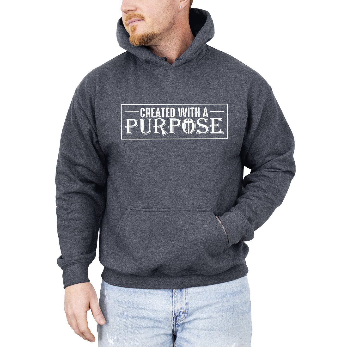 Created With A Purpose, Faith, Christian, Jesus, Gospel, Religious Hoodie, Hooded Sweatshirt