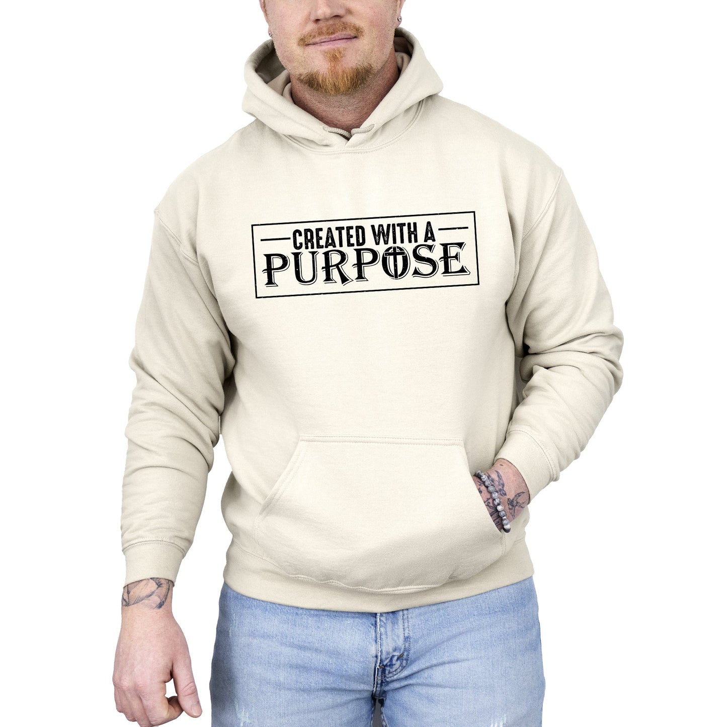 Created With A Purpose, Faith, Christian, Jesus, Gospel, Religious Hoodie, Hooded Sweatshirt
