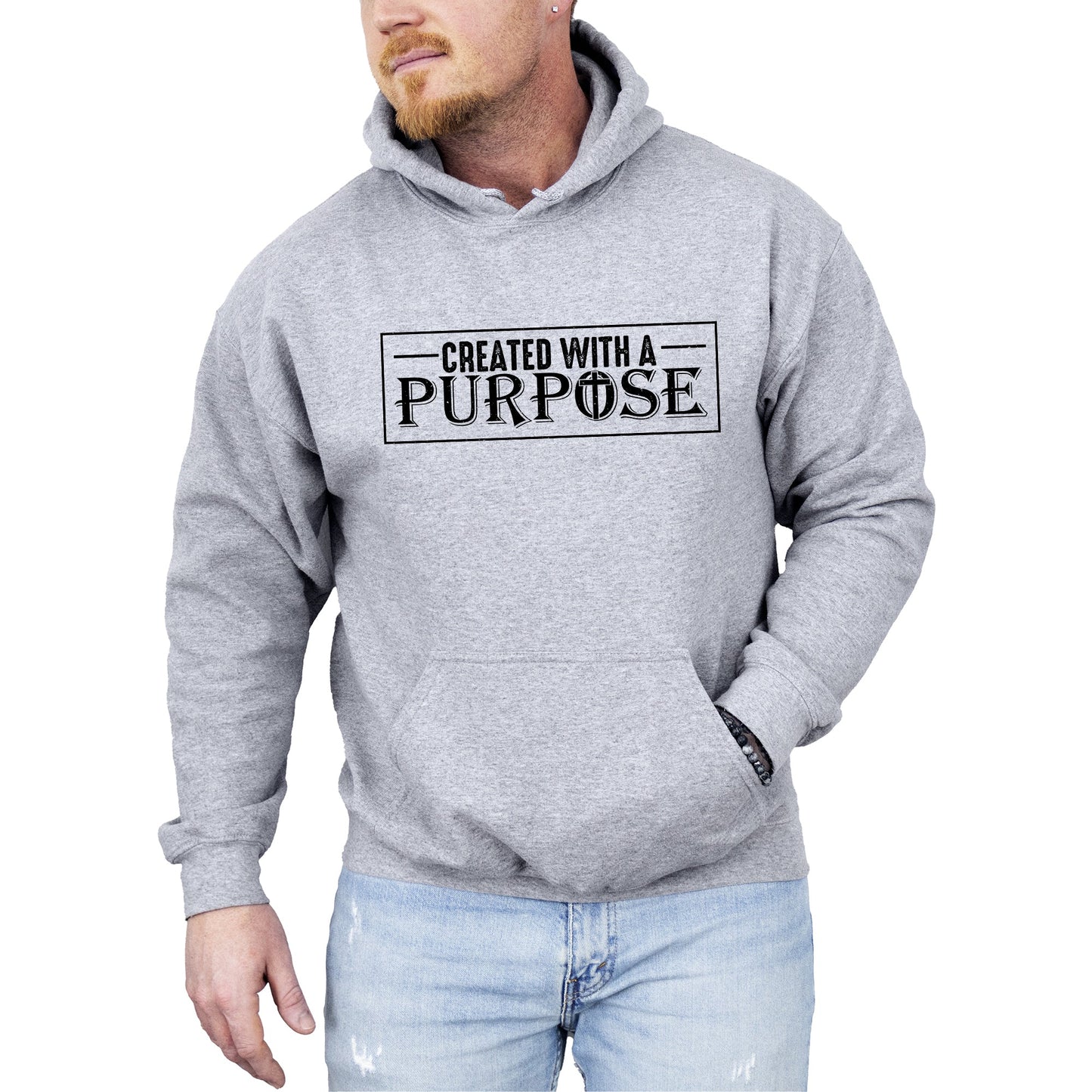 Created With A Purpose, Faith, Christian, Jesus, Gospel, Religious Hoodie, Hooded Sweatshirt
