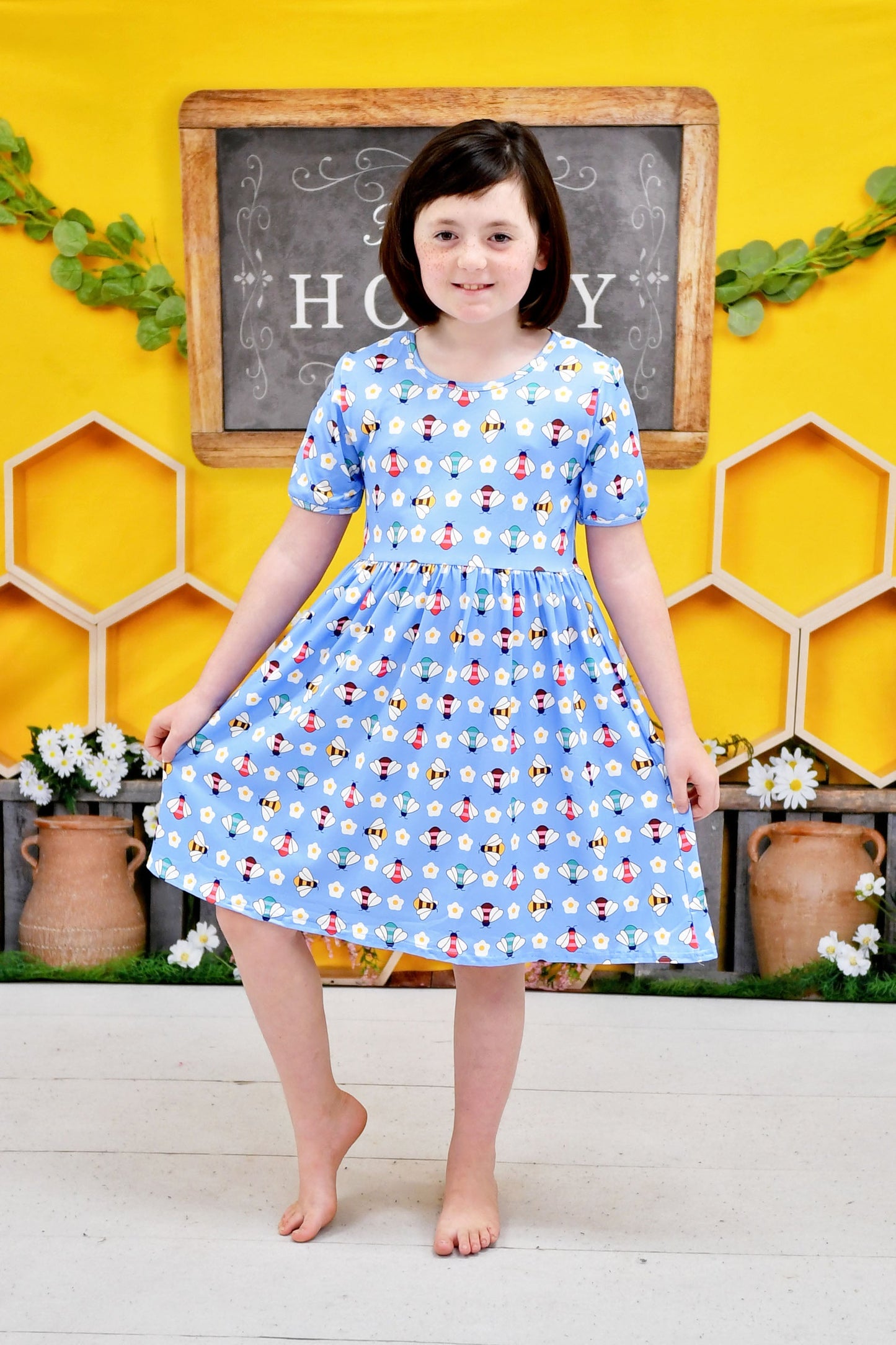 All The Buzz Short Sleeve Milk Silk Dress