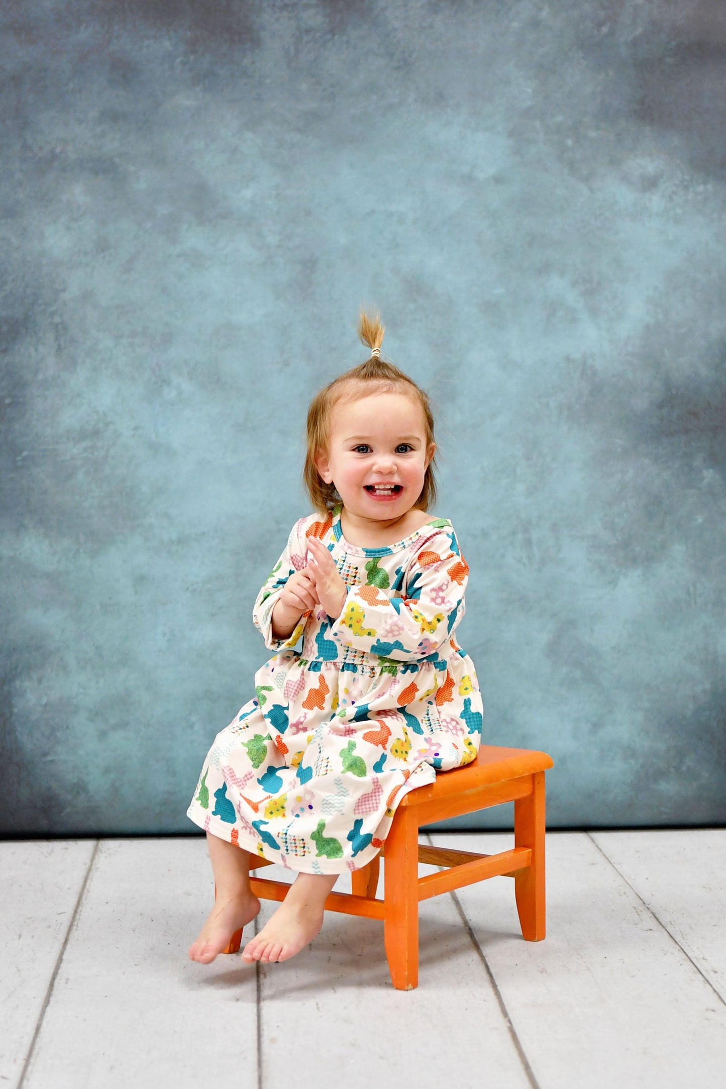 Pale Bunnies Long Sleeve Milk Silk Dress
