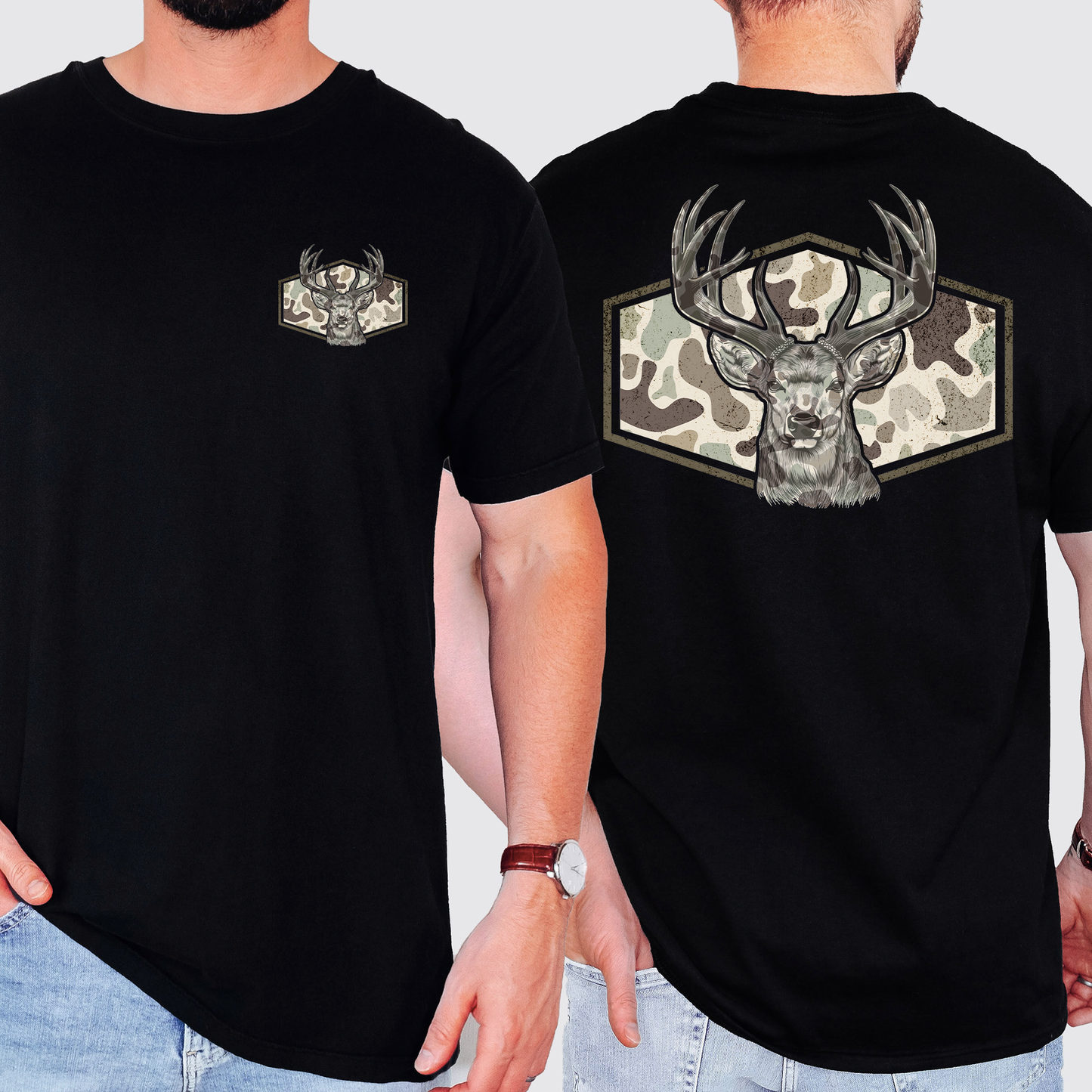 Deer Hunting, Camo, Camouflage, Dad, Father's Day, Husband, Guy Gift, Old School, Comfort Colors T-Shirt