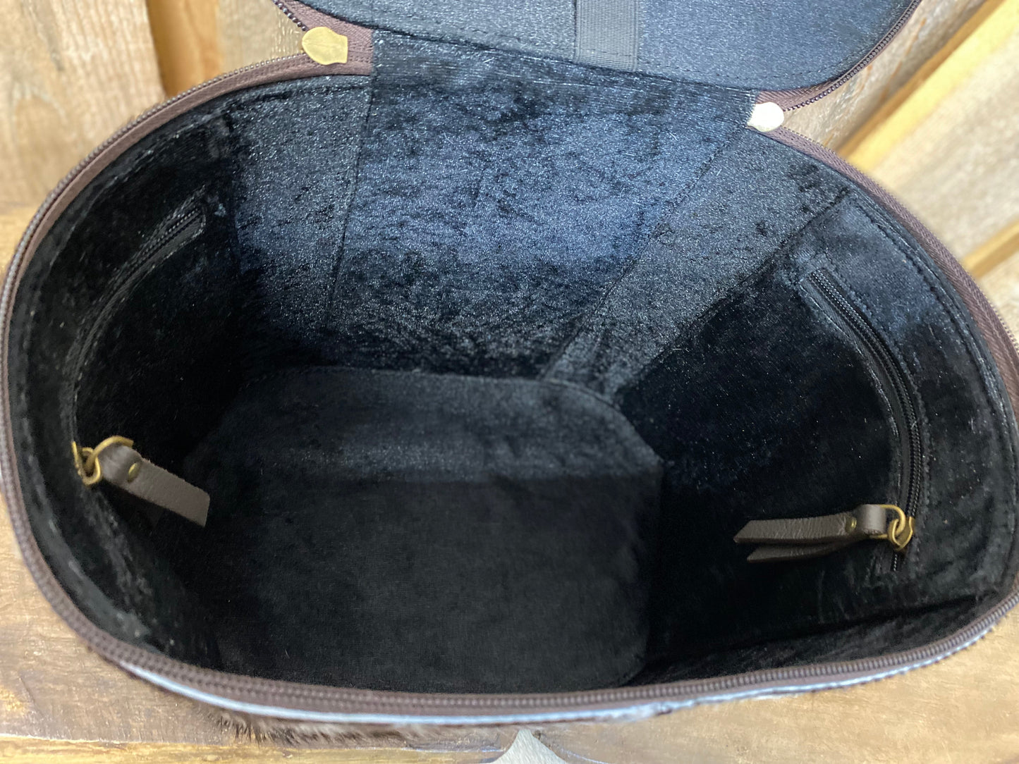 Black Makeup Box Cowhide