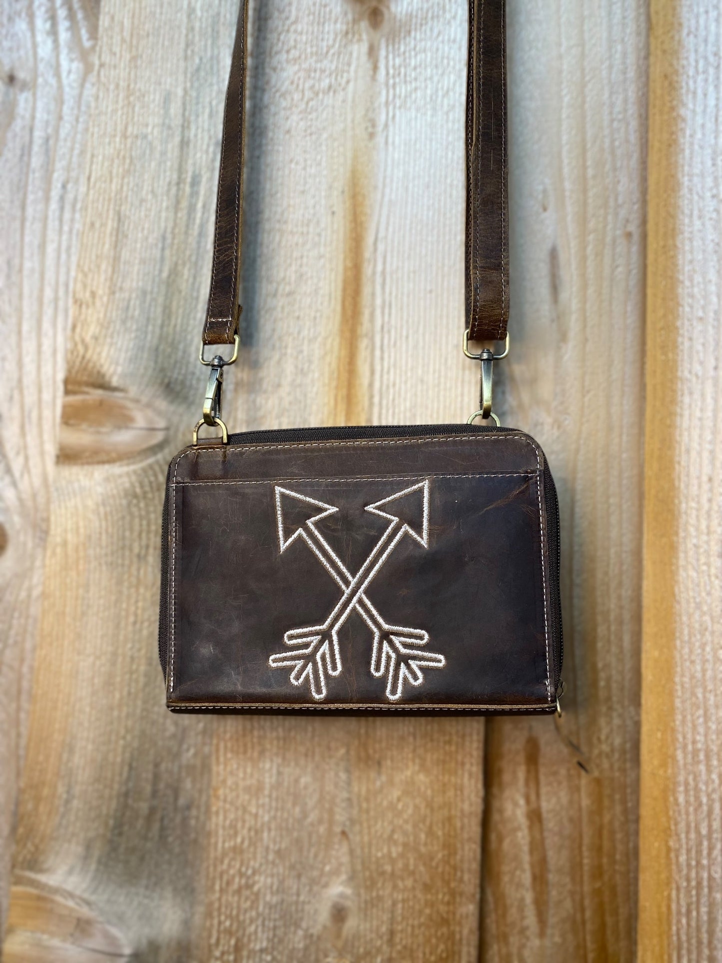Arrows Rustic Leather All Tooled Leather Crossbody
