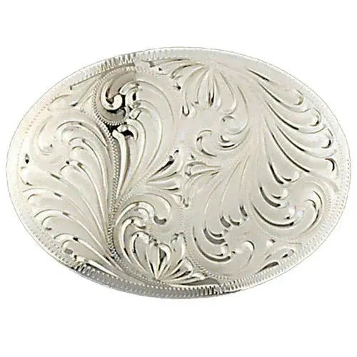 Engraved German Silver Belt Buckle