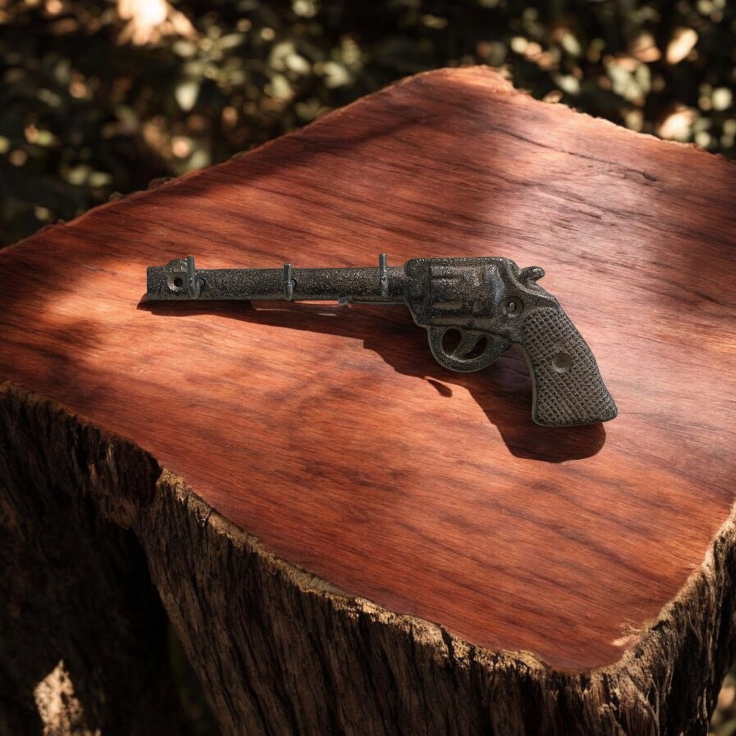 Western Cast Iron Gun Hooks, Vintage Revolver Wall Organizer