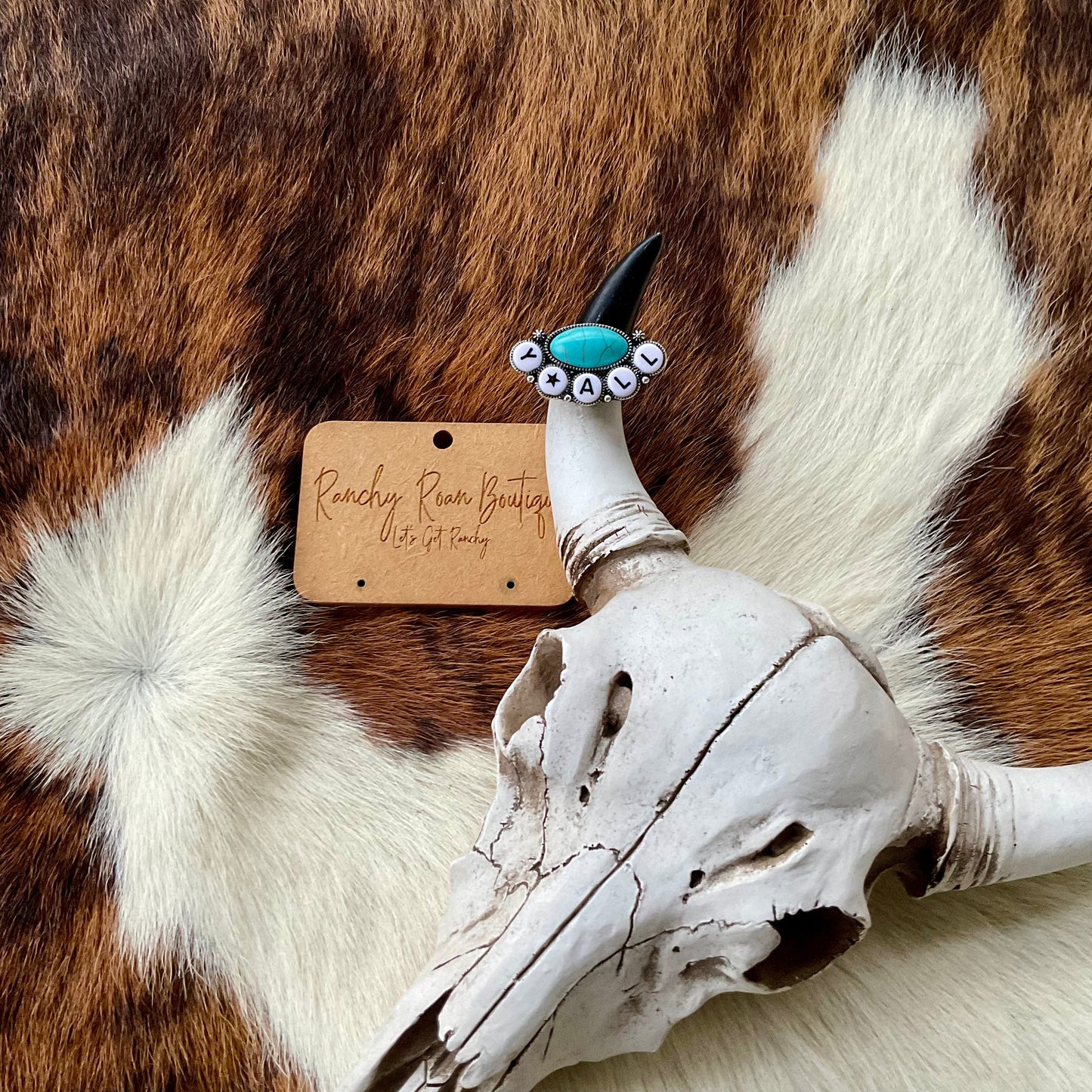 Western Y’ALL Stone Cuff Ring