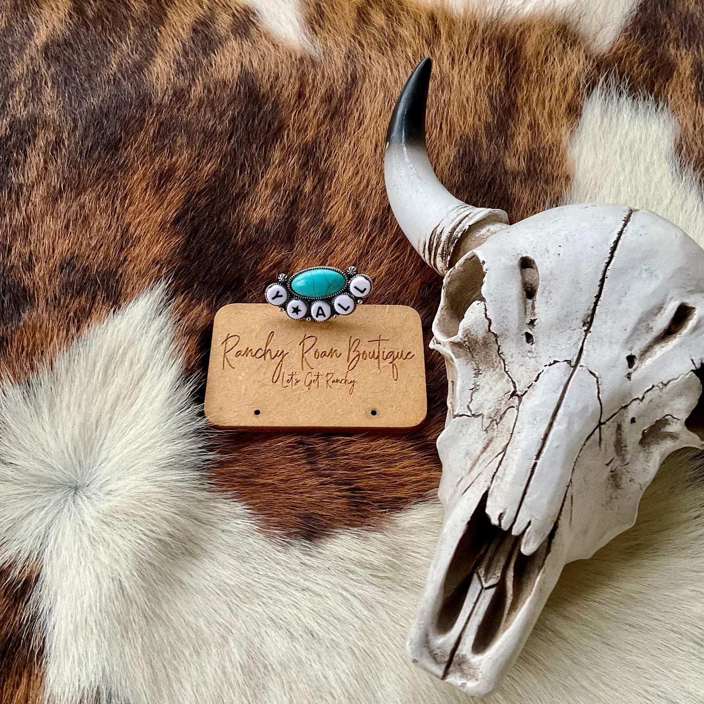 Western Y’ALL Stone Cuff Ring