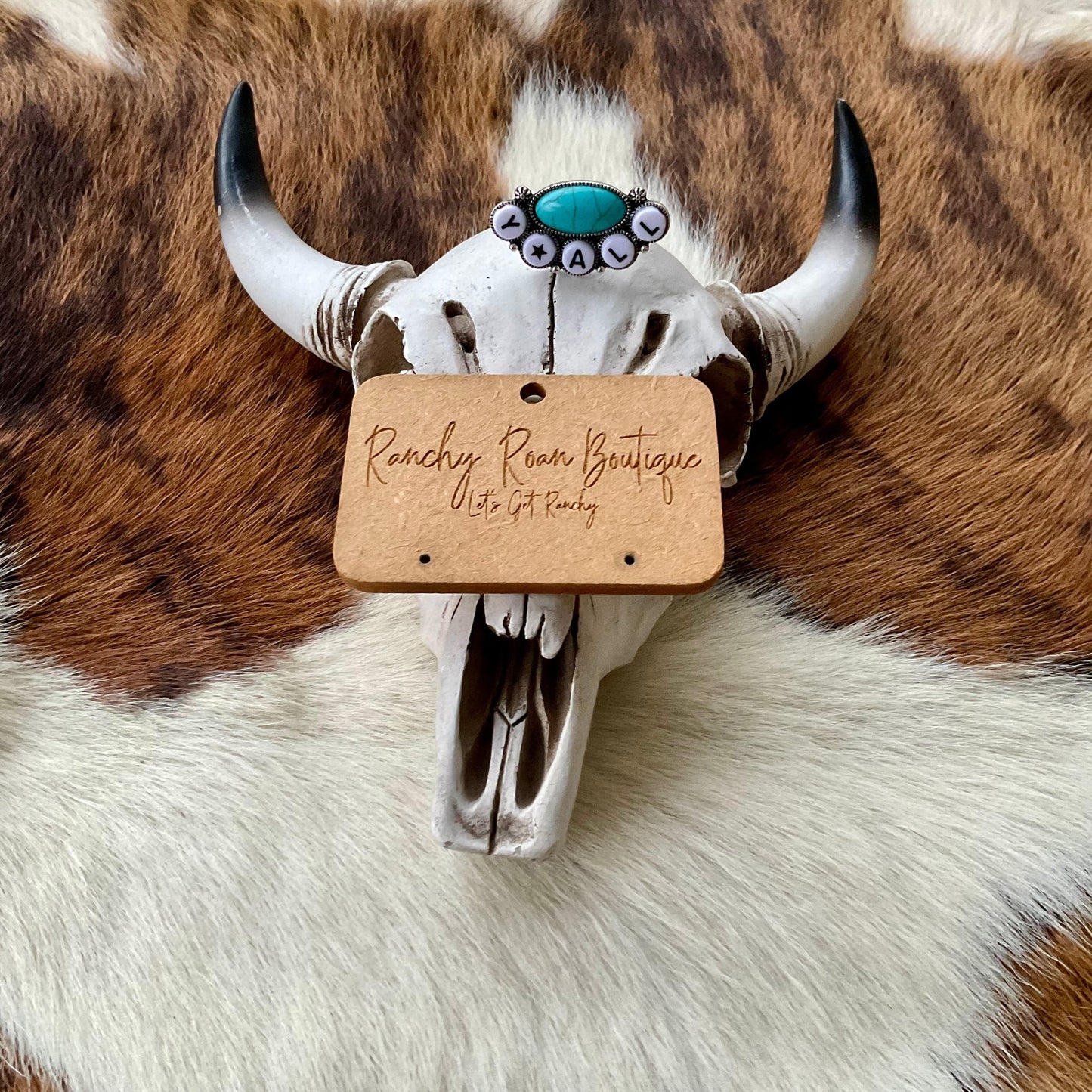 Western Y’ALL Stone Cuff Ring