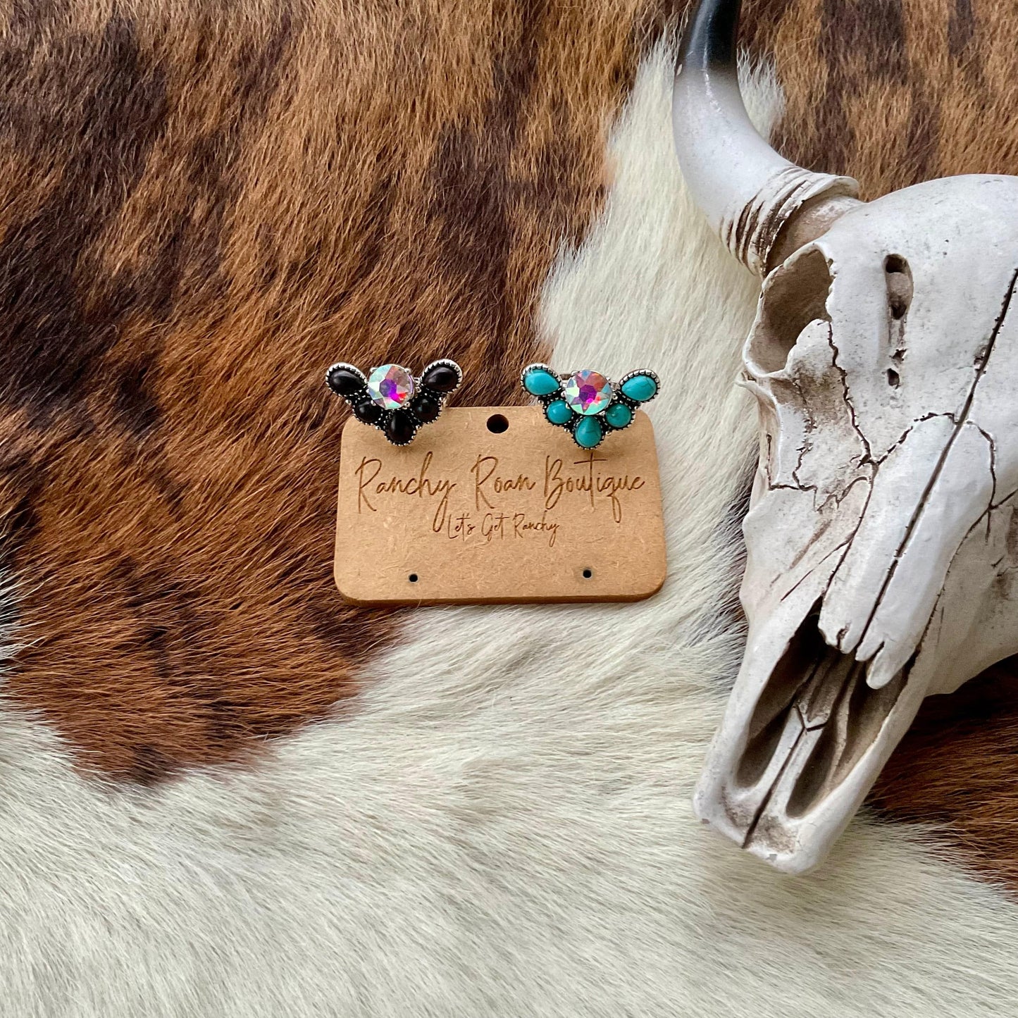 Western Tiara Shape Stone Turquoise Ring