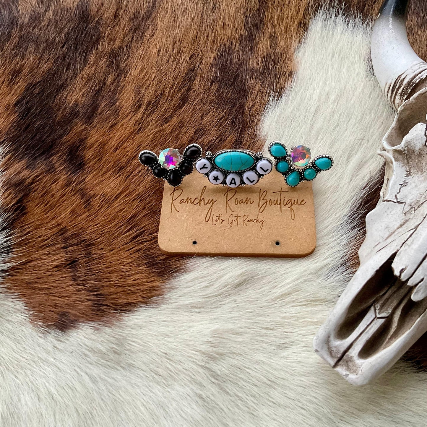 Western Y’ALL Stone Cuff Ring