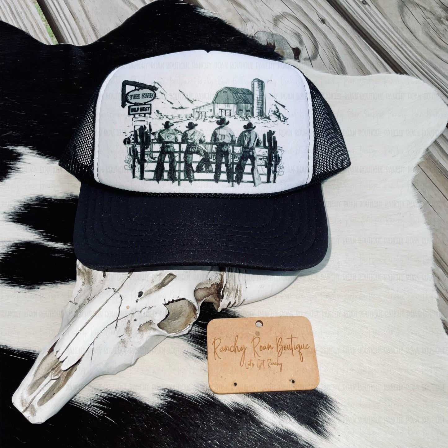 Cowboy Scene Western Foam Trucker Hat