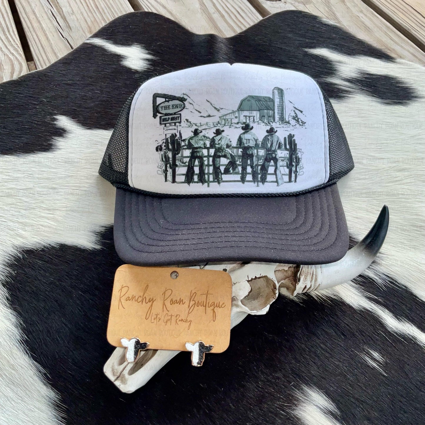 Cowboy Scene Western Foam Trucker Hat