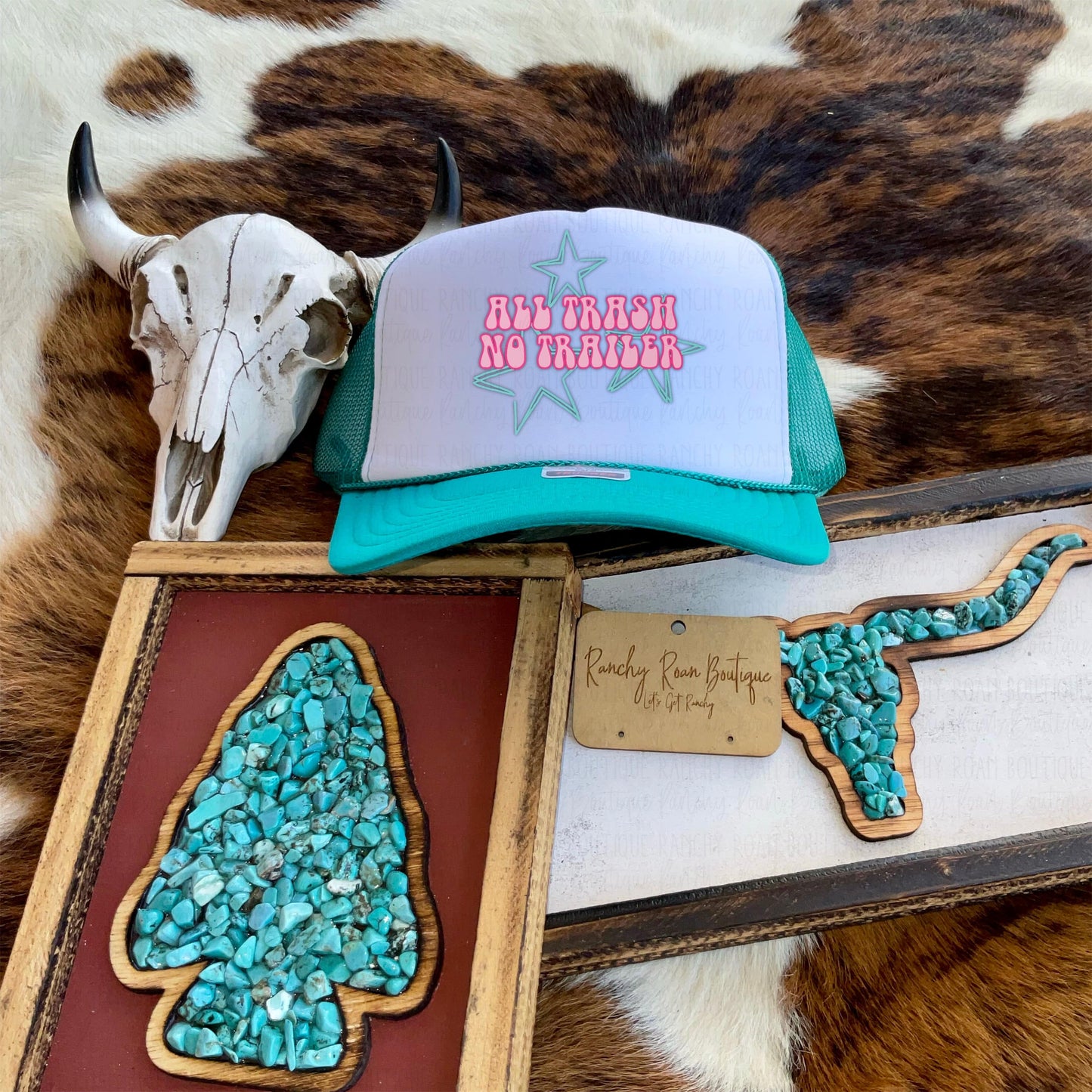 No Trash All Trailer Western Trucker Hat