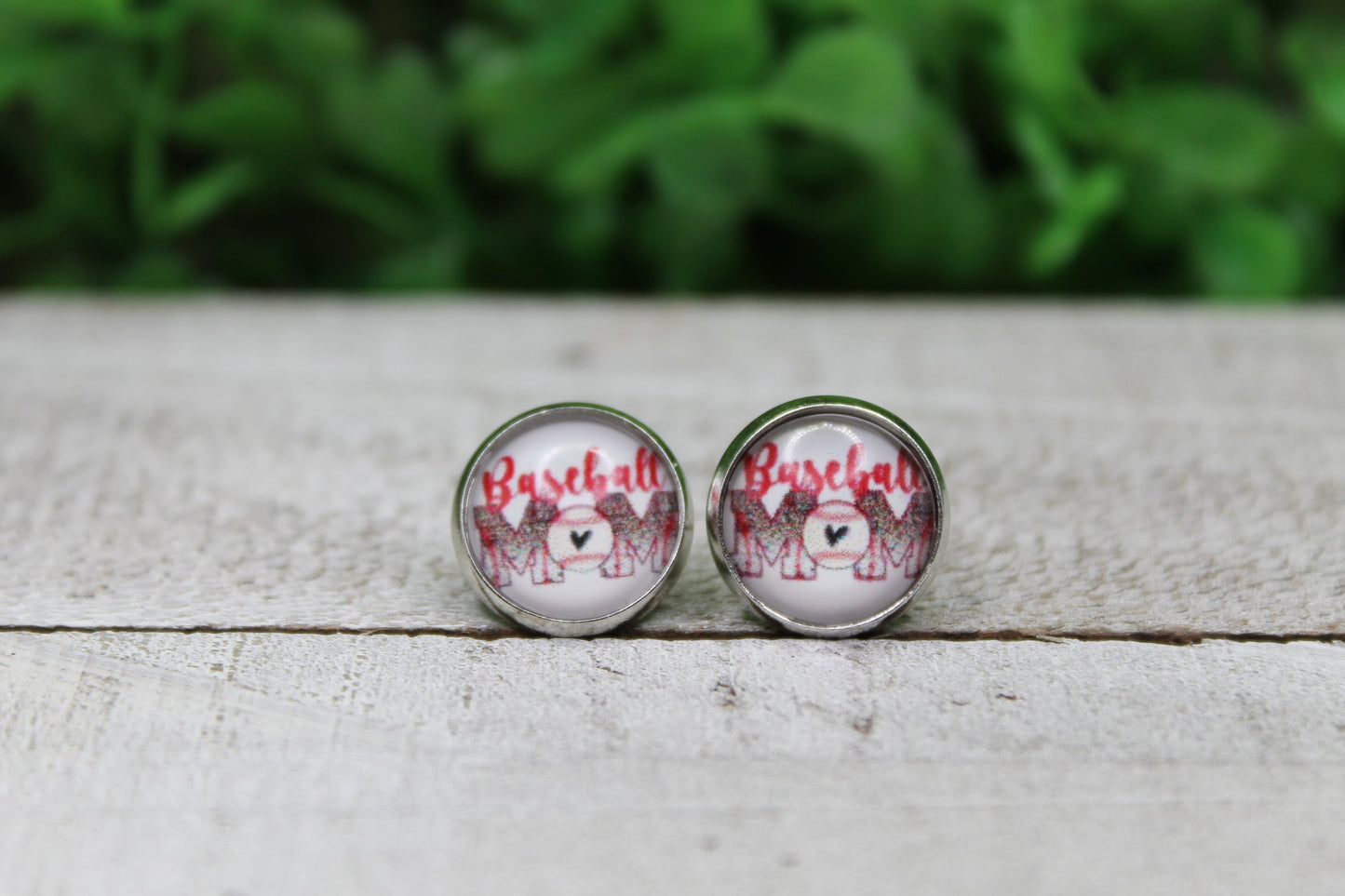 Baseball MOM Stud Earrings