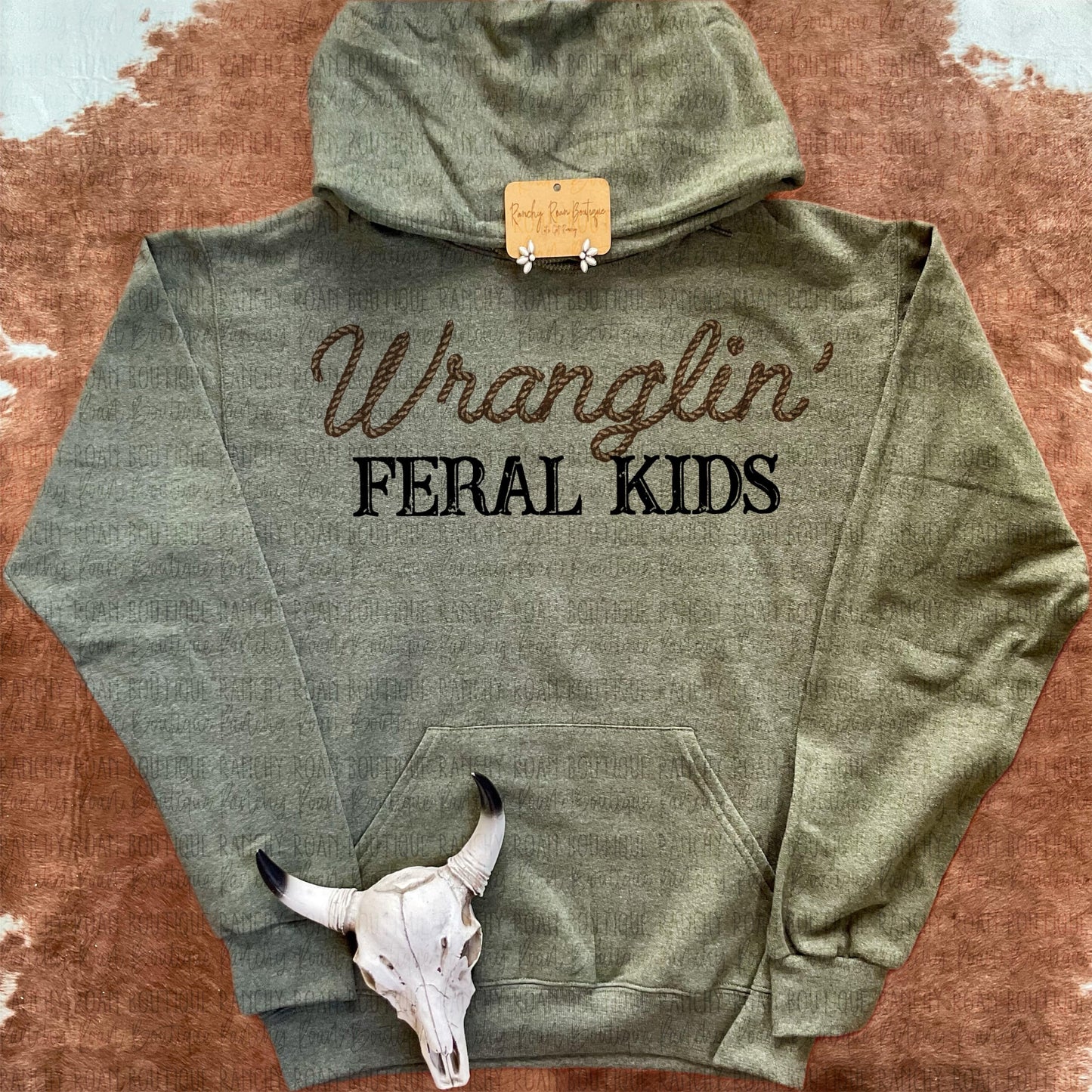 Wranglin’ Feral Kids Western Hoodie