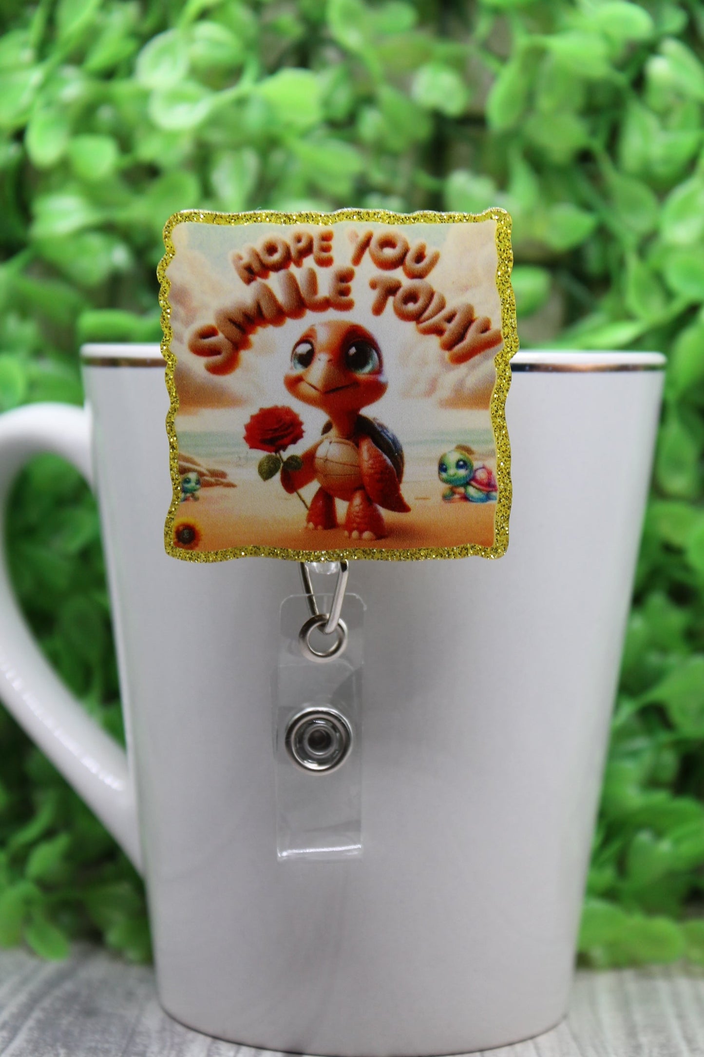 Hope You Smile Today Badge/ID Holder with Alligator Clip