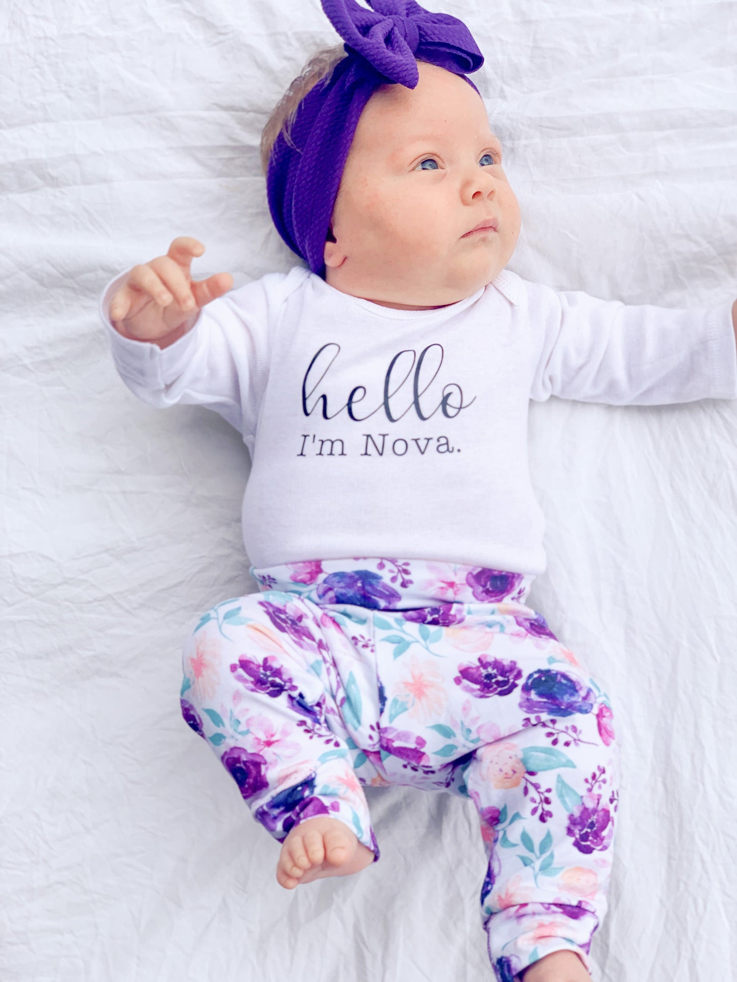 Purple Floral Leggings