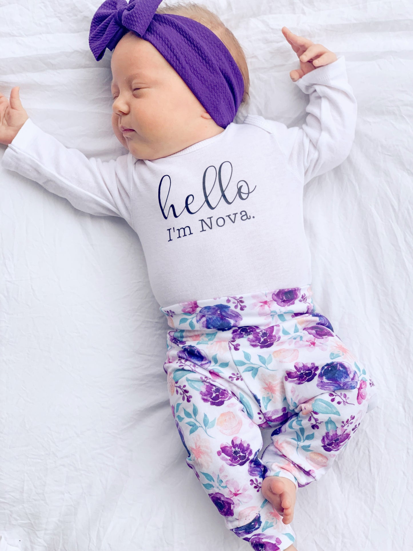 Purple Floral Leggings