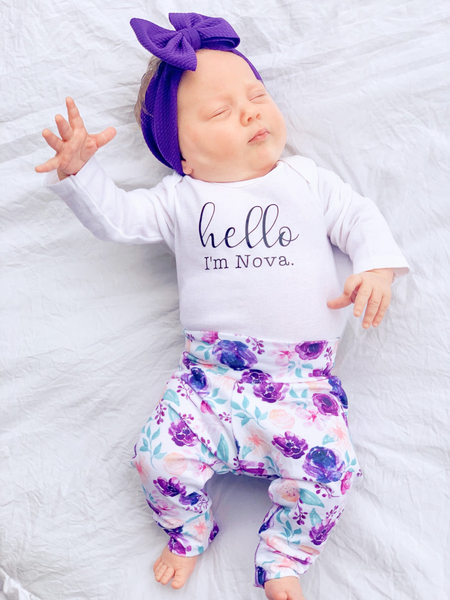 Purple Floral Leggings