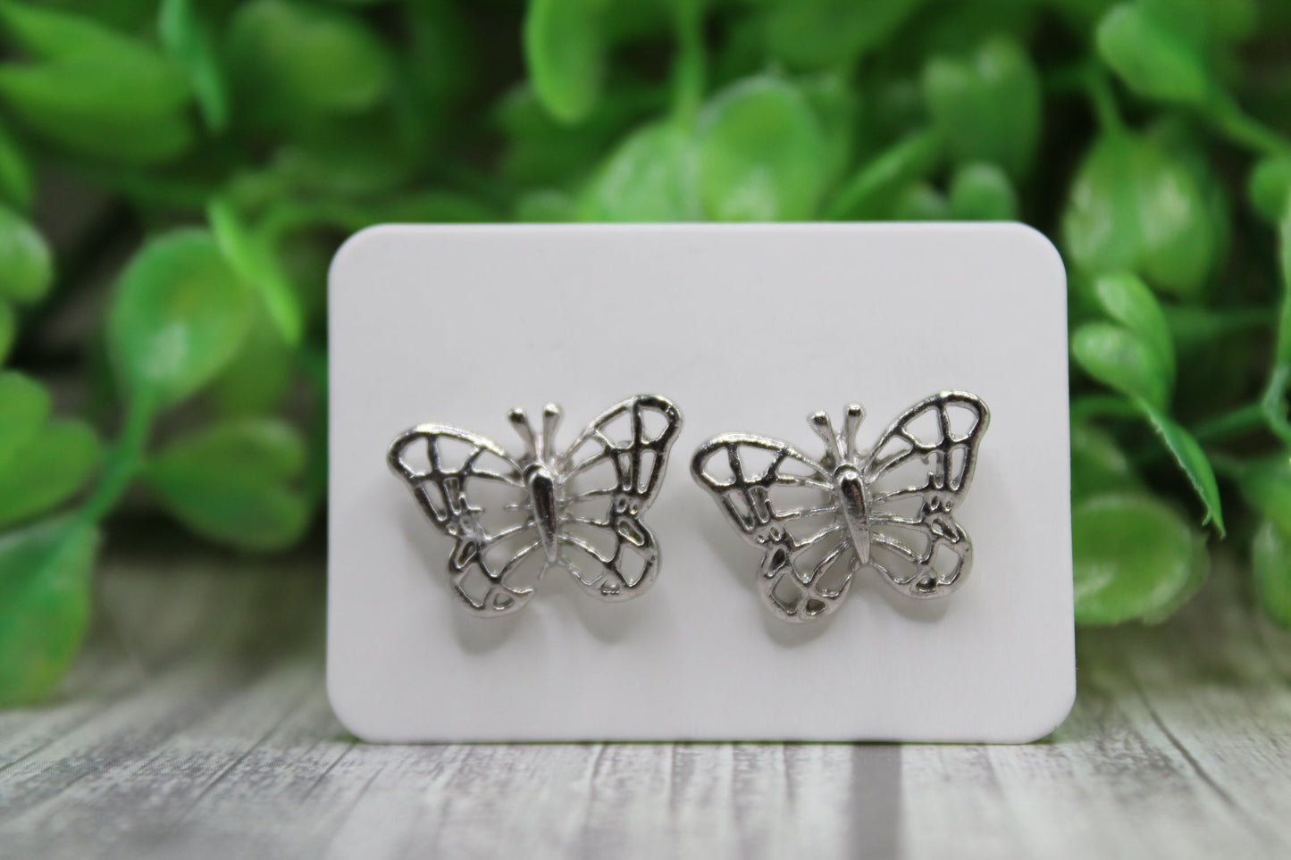 Silver Butterfly Stud Earrings