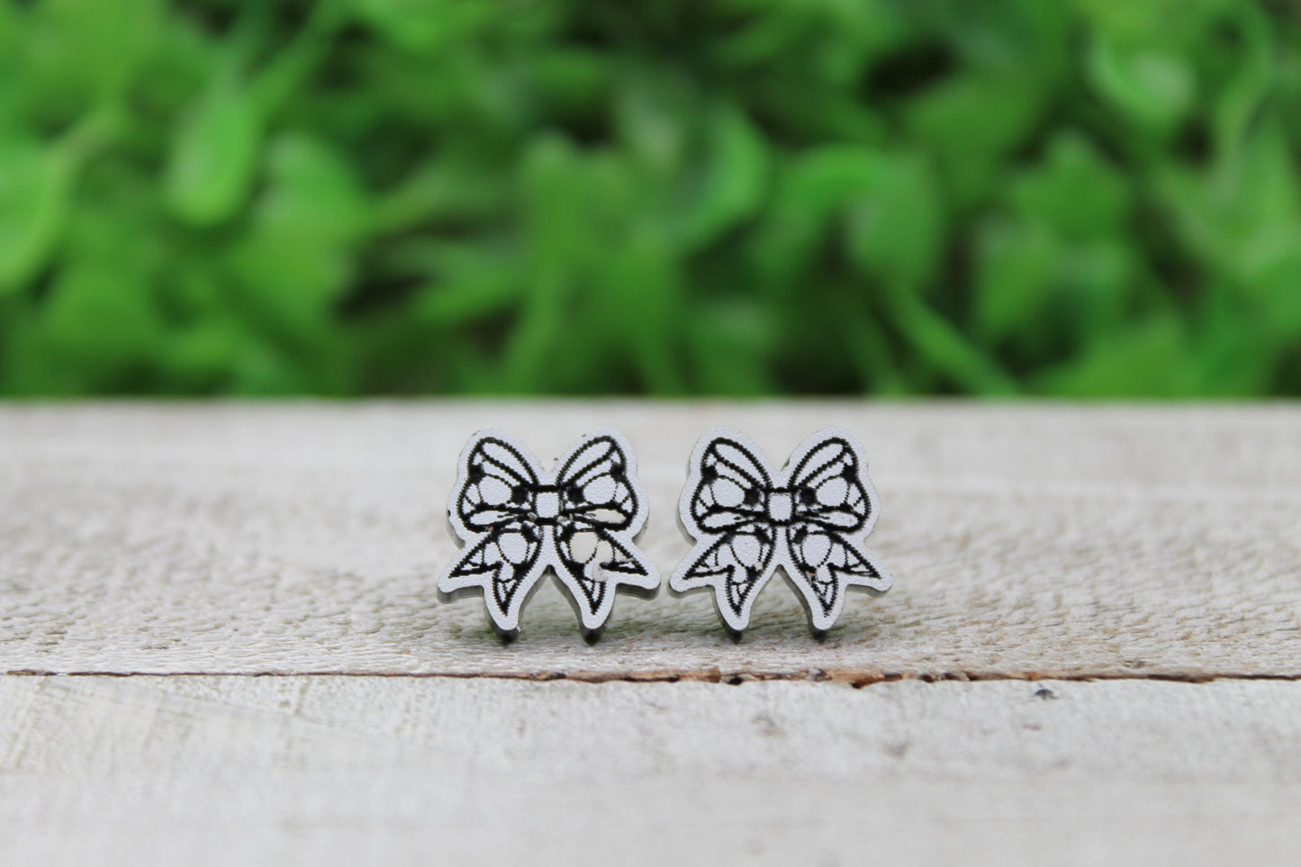 Soccer Bow Stud Earrings
